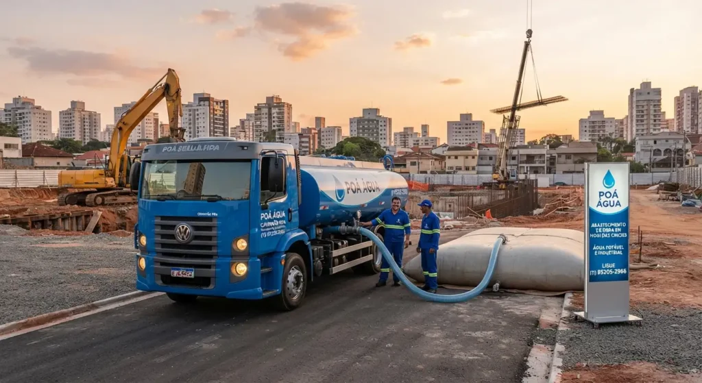 Caminhão pipa obra Mogi das Cruzes
